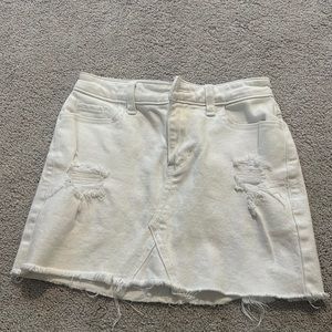 Hollister white denim skirt